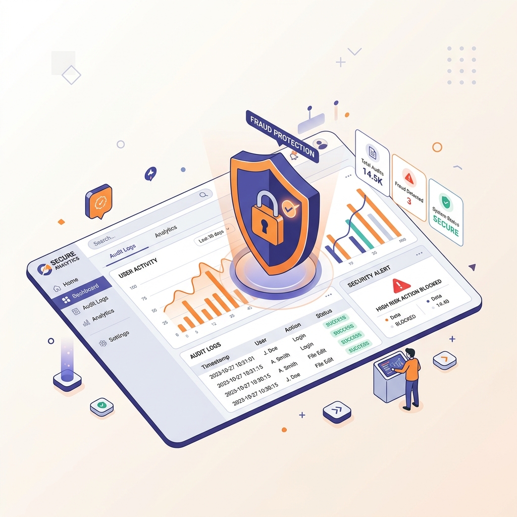Audit Log & Security Dashboard Illustration