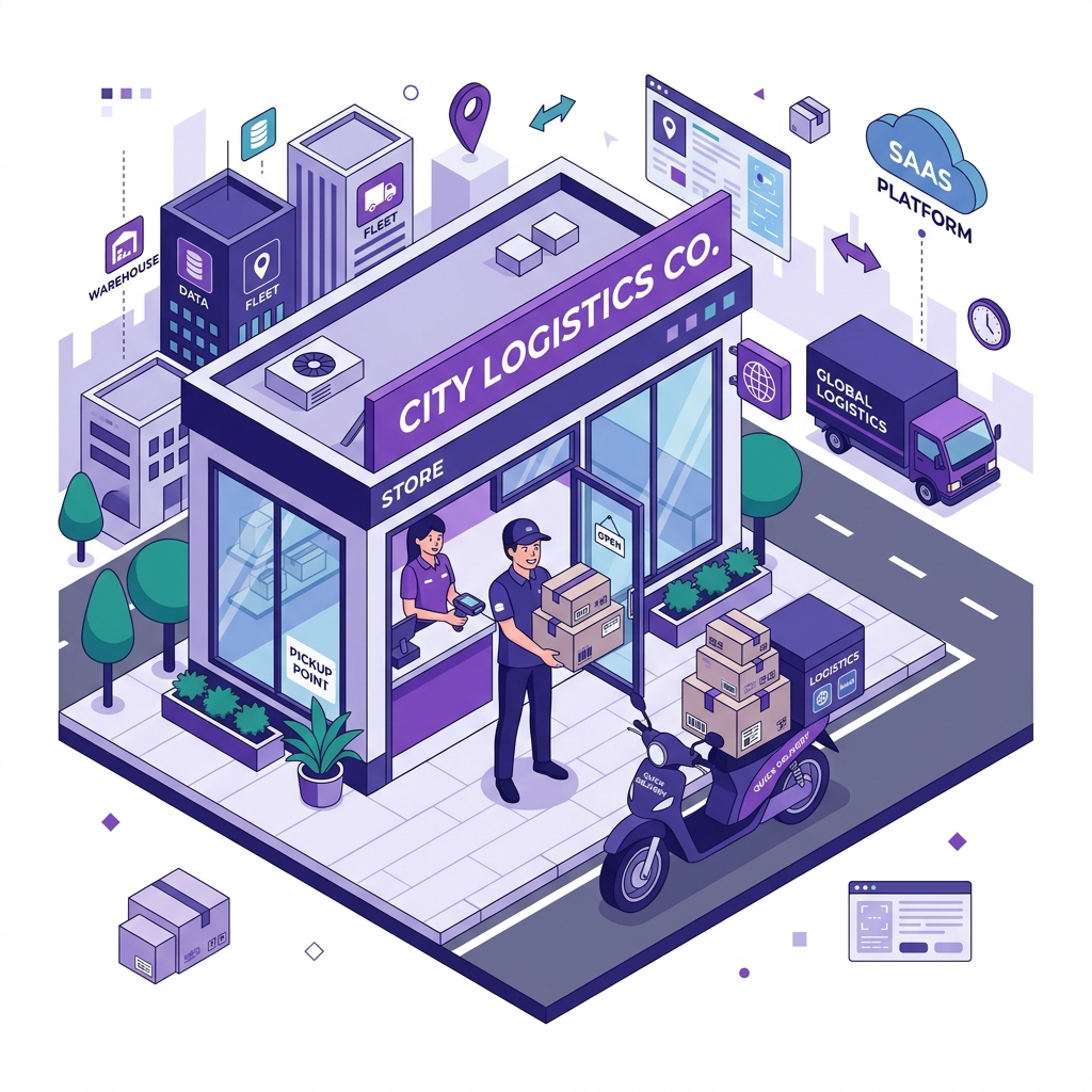 Auto Dispatch Courier Illustration